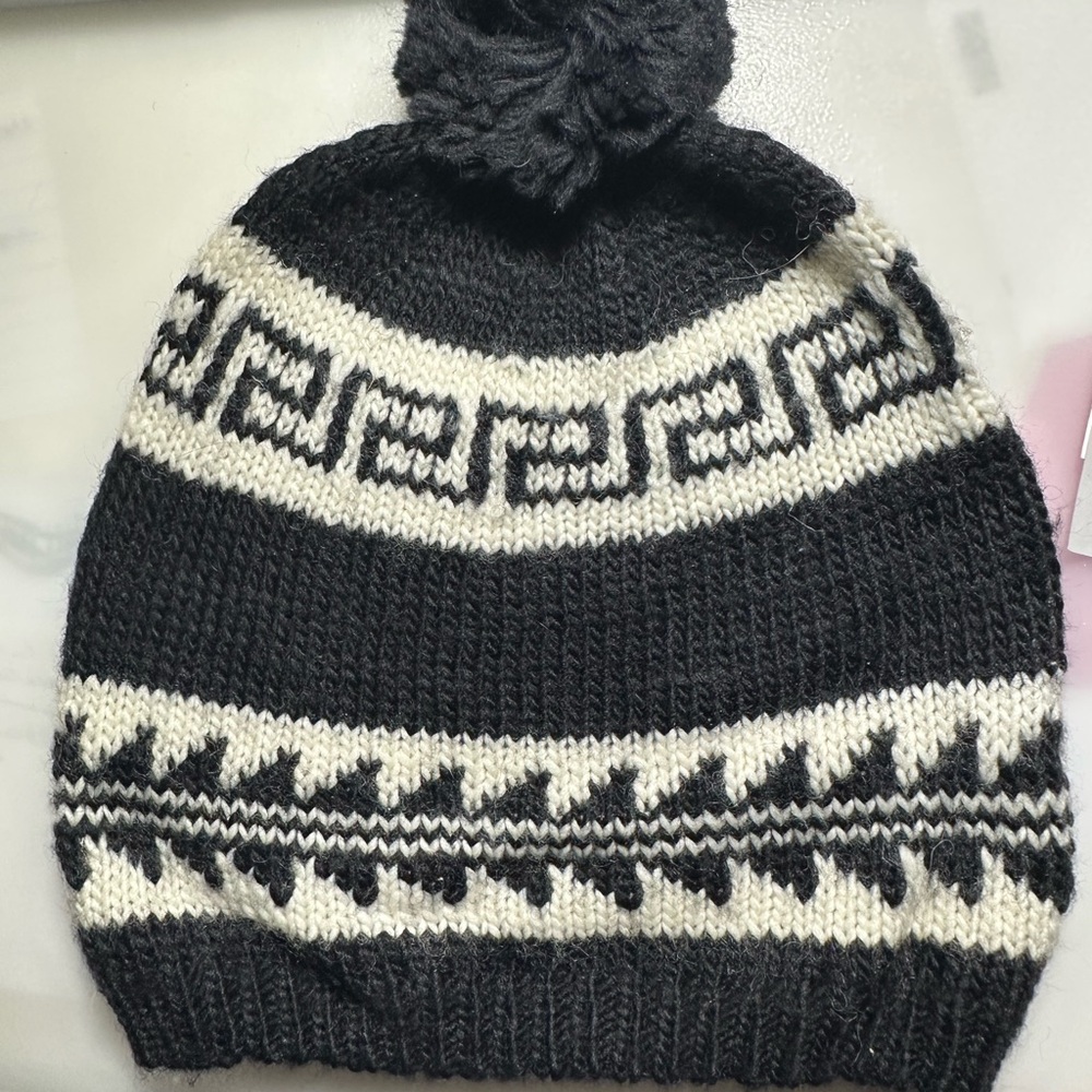 Lauren Ralph Lauren Black and White Women Hat 50% Wool